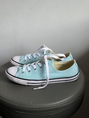 Converse Chuck Taylor All Star Low Top Sneakers Aqua Blue Canvas Womens Size 7